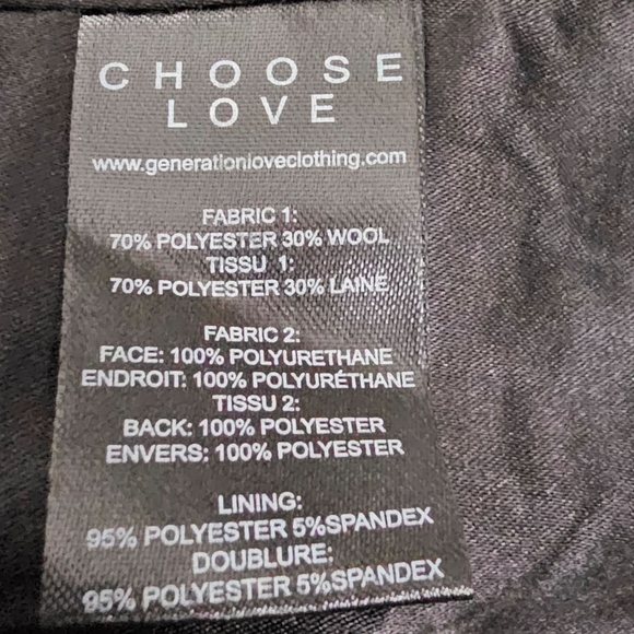 Generation Love Black Lexi Vegan Leather Combo Tweed Blazer - Picture 11 of 12